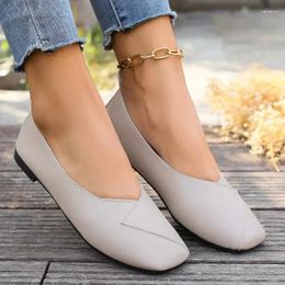 Dress Shoes Ladies 2024 Light Square Toe Women's Flats Office Daily Women Shallow Slip On Soft Bottom Flat With