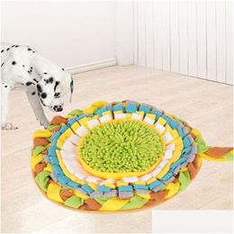 Dog Toys Chews Pet Sniffing Mat Puzzle Decompression Training Blanket Feeding Relieving Stuffiness Preventing Choking And Slow Foo Dhfdg
