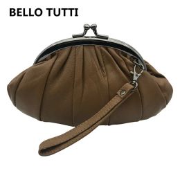 Purses BELLO TUTTI 2023New Women Key Wallets Genuine Leather Clutch Coin Purses Metal Hasp Sheepskin Handbag Card&ID Holder Money Bags