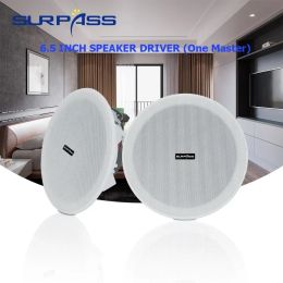 Speakers 6.5inch 15W Ceiling Bluetooth Speaker Builtin Class D Amplifier Fullrange Recessed Home Speakers Audio Loudspeaker for House