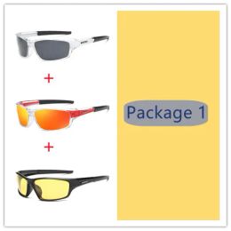 Sunglasses 3pcs New Fashion Sunglasses Outdoor Full Frame Riding Glasses Double Frame Personalized Sunglasses Full Frame Cycling Equipment