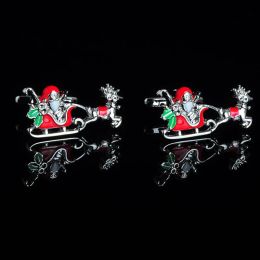 Links SAVOYSHI Santa Claus Cufflinks for Mens Shirt Cuffs High Quality Enamel Cuff links Christmas Gift Men Jewellery Free engraving