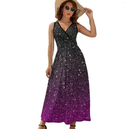 Casual Dresses Bling Star Dress Stars Are Out Tonight Galaxy Vintage Maxi High Waist V Neck Streetwear Bohemia Long Gift Idea