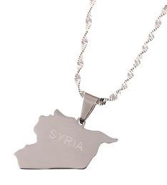 SYRIA Map Flag Gold Colour Charms Pendant Syrians maps Jewellery2714619