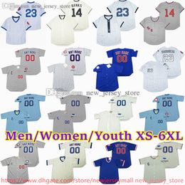 Custom XS-6XL Movie Throwback Baseball Jersey 14 ERNIE BANKS 22 BILL BUCKNER GLENN BECKERT BRUCE SUTTER JAVIER BAEZ FERGUSON JENKINS ANTHONY RIZZO Jerseys