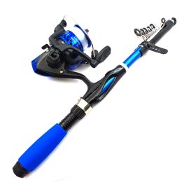 Accessories Telescopic Fishing Rod and Mini Spinning Reel Fishing Rod Kits Saltwater Freshwater Travel Fishing Tackle Set