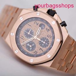 AP Titanium Wrist Watch Royal Oak 26470OR Mens Watch 18k Rose Gold Automatic Machinery Swiss Famous Watch Luxury Gold Band Watch Diameter of 42mm