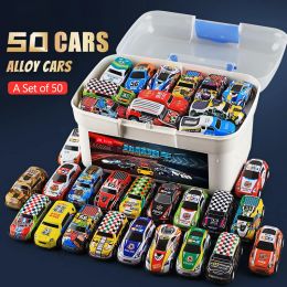 Cars Original 50 Pcs Mini Car Toy Pull Back Car With Box Map Inertia Cars Diecast Vehicle Model Kit For Children Boys Collection Gift