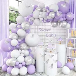 Party Decoration Purple Butterfly Balloons Garland Arch Kit Latex Ballon Birthday Decor Kids Adult Wedding Baloon Baby Shower