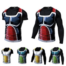 Shirts 2021 Men Long Sleeve Cosplay Anime Character Tshirt My Hero Academia 3d Printed Short T Shirts Compression Tight Fiess Tops