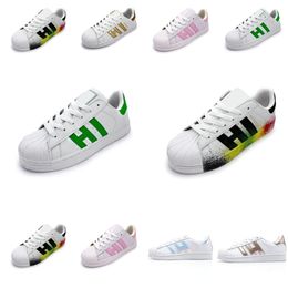 2024 Designer shoes Toe Shell Casual Shoes Men Women Sneakers Fashion stripe Flat Leather shell-toe shoes Sports Running Shoes 36-45