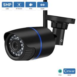 Cameras Hamrolte Wifi Camera 5MP Bullet Waterproof Outdoor ONVIF Wired Wireless IP Camera Nightvision Audio Record Email Alert ICSEE