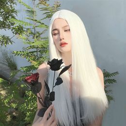 Wholesale of White Wigs, Women's Long Straight Hair, Men's and Women's Versatile Anime, Cosplay Wigs, Historical Costumes, Film and Television Props, Wigs by