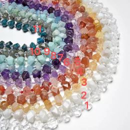 Beads natural Faceted Aquamarine Labradorite Amethyste stone beads natural gemstone beads DIY loose beads for Jewellery making strand