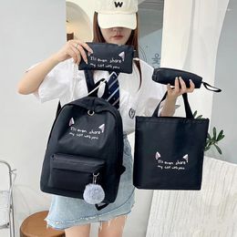 School Bags Fashion Waterproof Student Backpack Nylon Kawaii Girls Travel Rucksack Women Teens Bag Cute Black Laptop