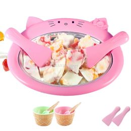 Makers Cartoon Mini Ice Cream Maker Fried Yoghourt Machine Summer Cool Ice Cream Maker Ice Cream Roller Rolling Machine For Kids Children