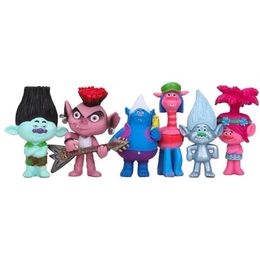 Action Toy Figures 4-8cm 6pcs/Set Trolls Branch Critter Skitter Figures Trolls Children Trolls PVC Action Figure Toy Cartoon Character Kids Gifts T240422