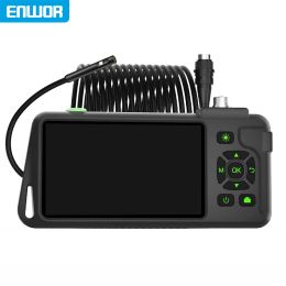 Cameras ENWOR 5'' IPS Full Colour Endoscope Camera HD 1080P 8mm Single Dual Triple Lens IP68 Waterproof Inspection Camera for Cheque Car