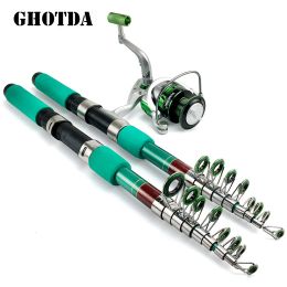 Accessories GHOTDA Strong Pike Spinning Fishing Rod and Reel Combo 1.8m 2.1m 2.4m 2.7m 3m 3.6m Short Sea Pole Carbon and 5.5:1 Reels Pesca