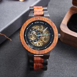 Kits Mechanical Watches Automatic Man Watch For Men reloj hombre Luxury Male Wristwatch Wrist Timepieces Custom Wood Watch BOBOBIRD