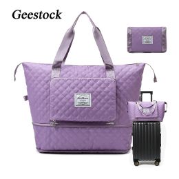 Bags Geestock Foldable Travel Bag WetDry Separation Waterproof Handbag Large Capacity Lingge Tote Bag WomenGym Yoga Shoulder Bags