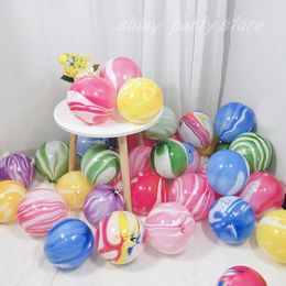 Party Decoration 50pcs 10inch Agate Colour Marble Gradient Latex Balloon Colourful Cloud Baby Shower Globos Wedding Happy Birthday