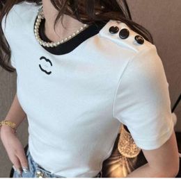 Womens T Shirt Designer For Women Shirts With Letter And Dot Fashion Tshirt With Embroidered Letters Summer Short Sleeved Tops Tee Woman Mainstream Clothes 3456