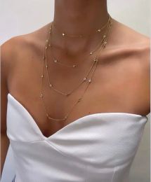 Necklaces NEW Authentic 925 sterling silver cz bead cute women choker 40+5cm extend silver chain necklace