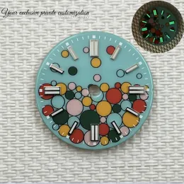 Watches NH35 dial enamel custom dial Colour bubble mechanical surface DIY assembly case pointer custom case NH36 watch accessories