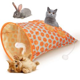 Toys Cats Tunnel Bag Pet Cat Toys Play Tube Kitty Training Interactive Playing Fun Toy Dangling Mouse Crinkle Sounds Tunnel with Ball