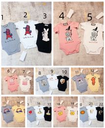 Baby designer rompers new born cartoon letter printed Jumpsuits brand girls boys climb clothes overalls toddler Kids cotton triangle bodysuit Z7820