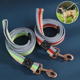Dog Collars 1.5/2m Leash Canvas Non-Slip Traction Rope Training Walking Contrast Colour Leashes For Small Medium Large Big Dogs