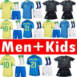 2023 2024 2025 BRAZILS soccer jerseys L.PAQUETA NEYMAR VINI JR. 23 P.COUTINHO RICHARLISON football shirt G.JESUS T.SILVA BRUNO G. PELE CASEMIRO men kids sets jersey