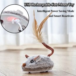 Toys Vealind Electric Cat Toys Realistic Electric Mouse Cat Intelligent Sensing Random Motion USB Rechargeable Pet Toys