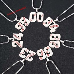 High Quality Stainless Steel Baseball Number Pendant Necklace Number 0 Charm Necklace For Women Men Sport Jewellery