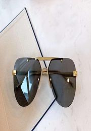 1261 Pilot Sunglasses for Men Black Gold Frame Grey Lens Rimless gafas de sol de Men Sun glasses with box4608705