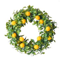 Decorative Flowers Artificial Wreath 45cm Realistic Wall Hanging Ornament Spring Summer For Fence Window Holiday Party