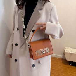 Trendy Fashionable High-End Texture Small Square Versatile Chain Shoulder Bag, Simple And Stylish Letter Crossbody Bag