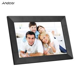 Control Andoer 10.1" Smart WiFi Photo Frame Digital Picture Frame IPS Touchscreen 1280*800 Photo 1080P Video 16GB Storage APP Control