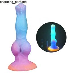 ZWFUN New Light Up Dildo for Women Anal Sex Toys Color Light Up Dildo for Men Realistic Dog Dildo Anal Plug Couple Toys