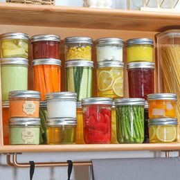 Storage Bottles 8pcs Transparent Plastic Mason Jars Small Household Jam Canning With Lids Home Supplies