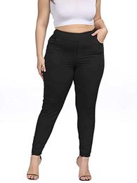 Women's Pants Capris Summer 2023 new plus-size womens knitted fabric slim high-grade solid color casual nine-cent pants Y240422
