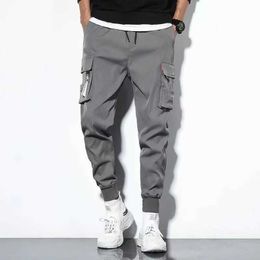 Men's Pants Trendy Solid Colour Pants Multi Flap Pocket Mens Cargo Pants Loose Casual Outdoor Pants Mens Work Pants Y240422