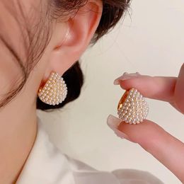 Backs Earrings Minimalist Imitation Pearl For Women With Light Luxury Temperament And Fashionable High-end Party Jewelry