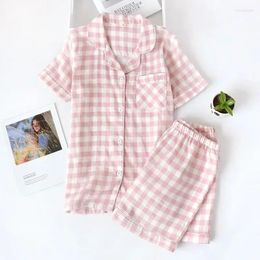Women's Sleepwear Cartoon Pyjamas Pyjama Homewear Ladies Japanese Women Simple Shorts Sets Cute Cotton Sleeves
