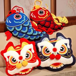 Pillow Chinese Lion Embroidery Carp Yuanbao Sofa Chair Car Waist Wedding Supplies Year Decoration Mascot