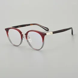 Sunglasses Frames Vintage Eyeglasses Frame KS-206 Solid Color Retro Round Design Women Men A High Quality Prescription Glasses Myopia