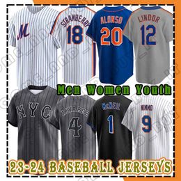 20 Pete Alonso 12 Francisco Lindor Baseball Mets Jersey Starling Marte Brandon Nimmo Darryl Strawberry Daniel Vogelbach Edwin Diaz Kodai Senga Dwight Gooden McNeil