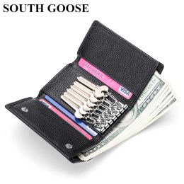 Wallets Fashion Genuine Leather Key Wallet Multifunction Keys Organizer Men Car Key Holder Keychain Covers Women Housekeeper Key Case