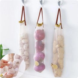 Storage Bags Hanging Fruit And Vegetable Net Bag Portable Handle Kitchen Multifunctional Openwork Breathable Garlic